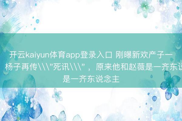 开云kaiyun体育app登录入口 刚曝新欢产子一个月，杨子再传\