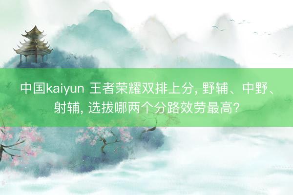 中国kaiyun 王者荣耀双排上分， 野辅、中野、射辅， 选拔哪两个分路效劳最高?