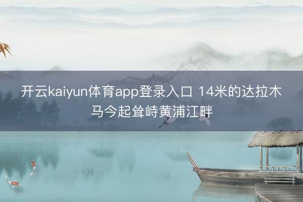 开云kaiyun体育app登录入口 14米的达拉木马今起耸峙黄浦江畔
